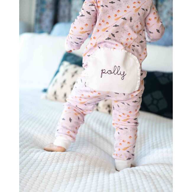 Hocus Pocus Halloween Pima Cotton Zip Up Pajamas, Lavender - Pajamas - 3
