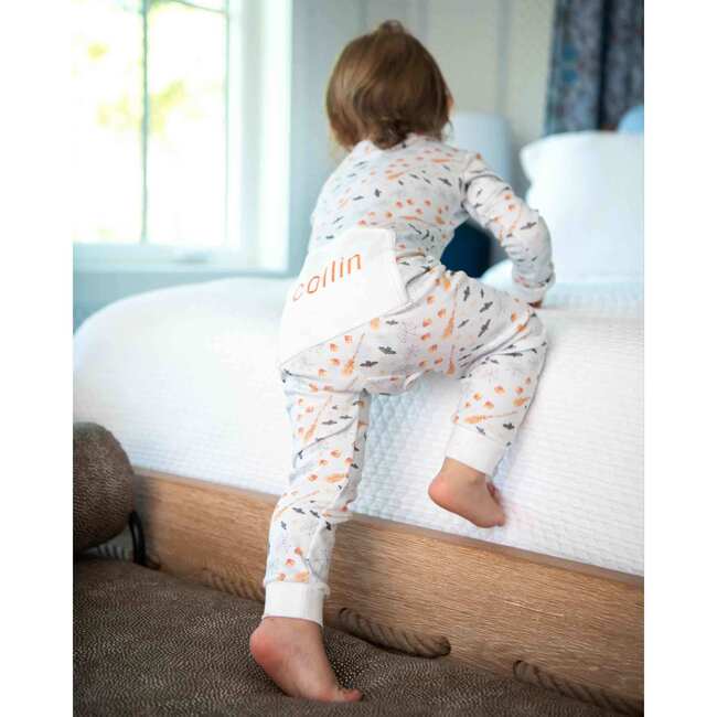 Hocus Pocus Halloween Pima Cotton Zip Up Pajamas, Blue - Pajamas - 4