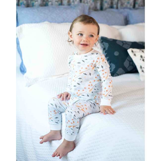 Hocus Pocus Halloween Pima Cotton Zip Up Pajamas, Blue - Pajamas - 6