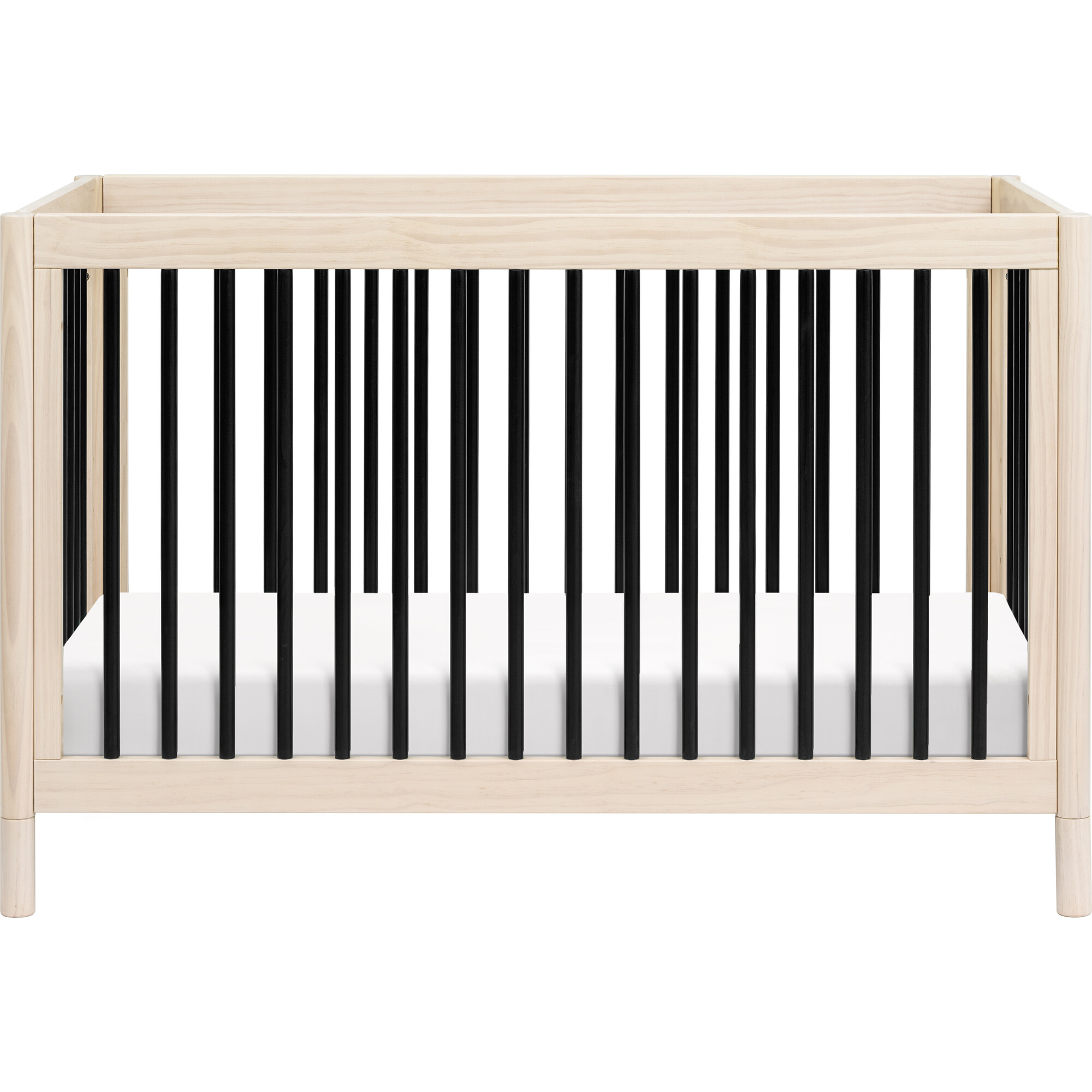 Gelato 4-in-1 Convertible Crib with Toddler Bed Conversion Kit, Washed Natural/Black - Cribs - 1