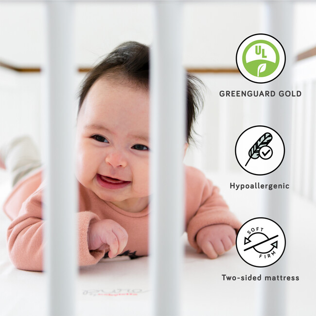 Pure Core Crib Mattress & Smart Water Repellent Cover, White - Mattresses - 2