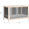 Gelato 4-in-1 Convertible Crib with Toddler Bed Conversion Kit, Washed Natural/Black - Cribs - 5 - thumbnail