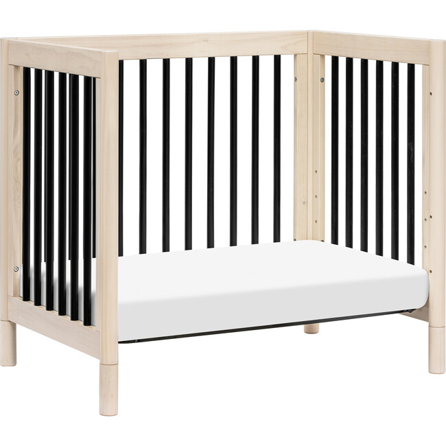 Gelato 4-in-1 Convertible Mini Crib, Washed Natural/Black - Cribs - 10