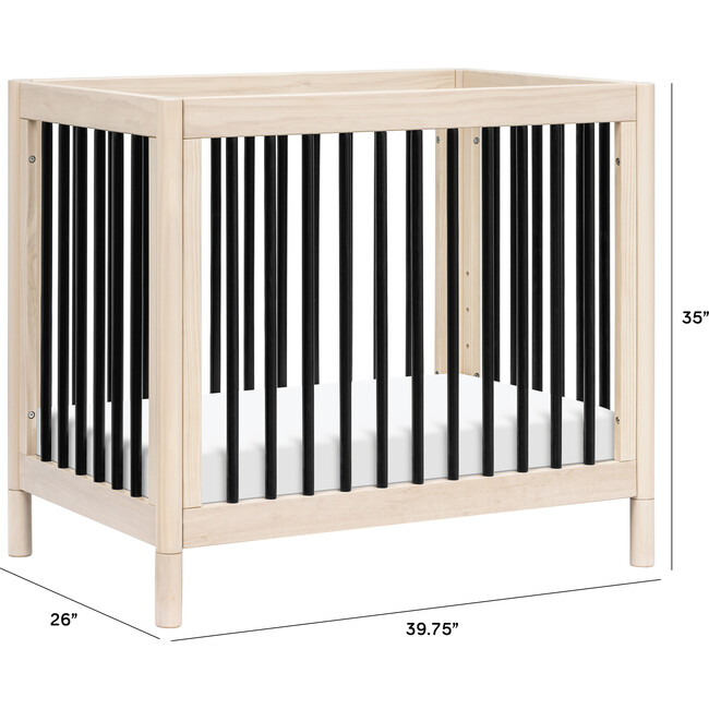 Gelato 4-in-1 Convertible Mini Crib, Washed Natural/Black - Cribs - 5