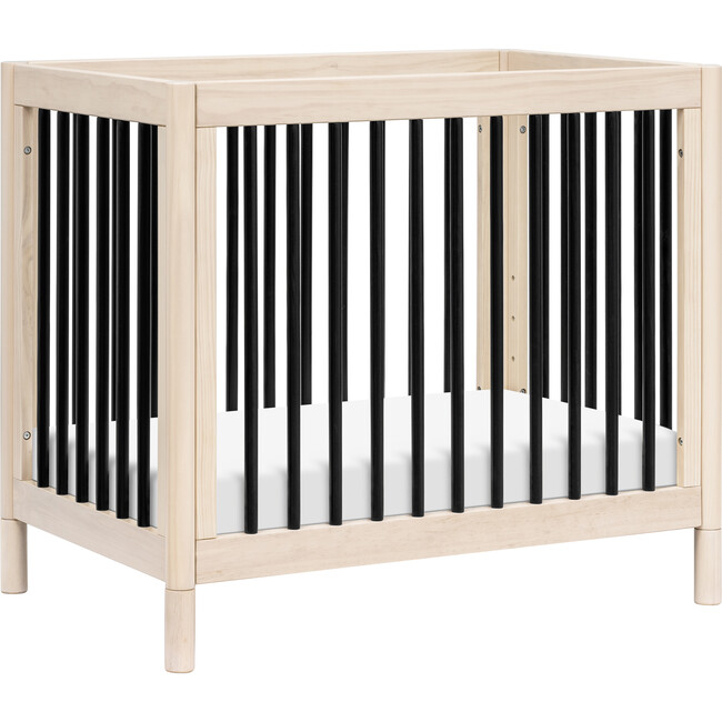 Gelato 4-in-1 Convertible Mini Crib, Washed Natural/Black - Cribs - 7