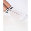 The Women's Ruffle Stripe Sock, White - Socks - 2