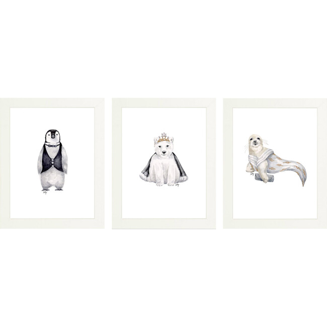Set of 3 Fancy Animals Prints, Polar - Art - 1