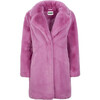 Stella Women's Faux Fur Jacket, Sugar Pink - Coats - 1 - thumbnail