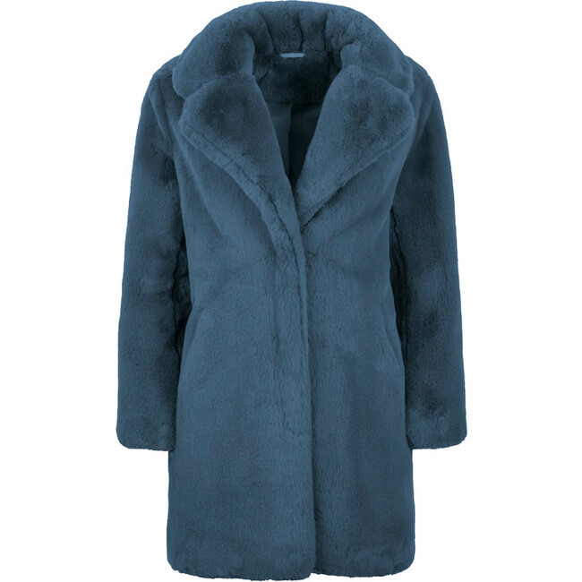Stella Women's Faux Fur Jacket, Stone Blue - Coats - 1