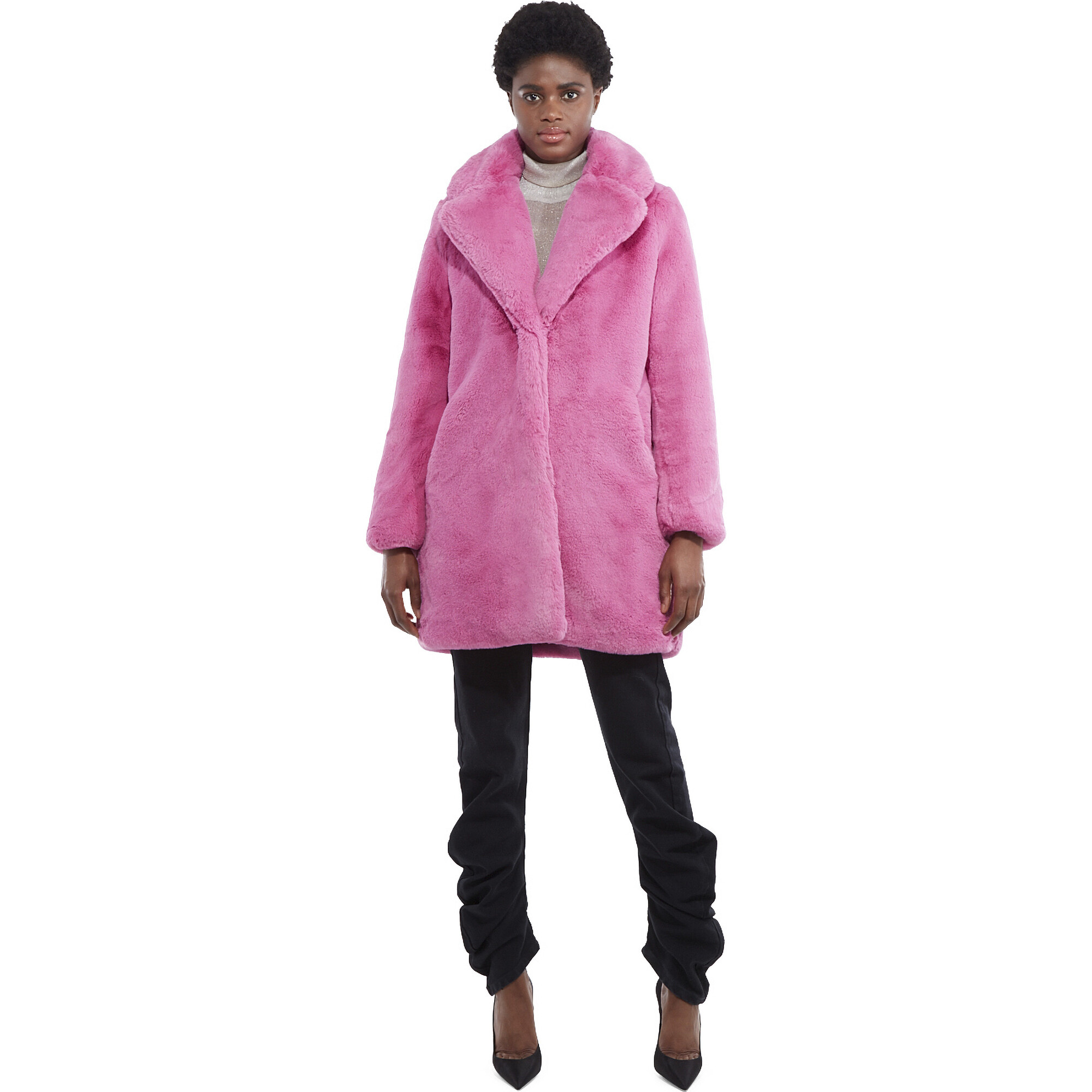 bubble gum pink fur coat