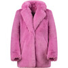 Stella Kids Faux Fur Jacket, Sugar Pink - Coats - 1 - thumbnail