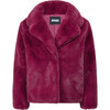 Milly Women's Faux Fur Jacket, Raspberry - Coats - 1 - thumbnail