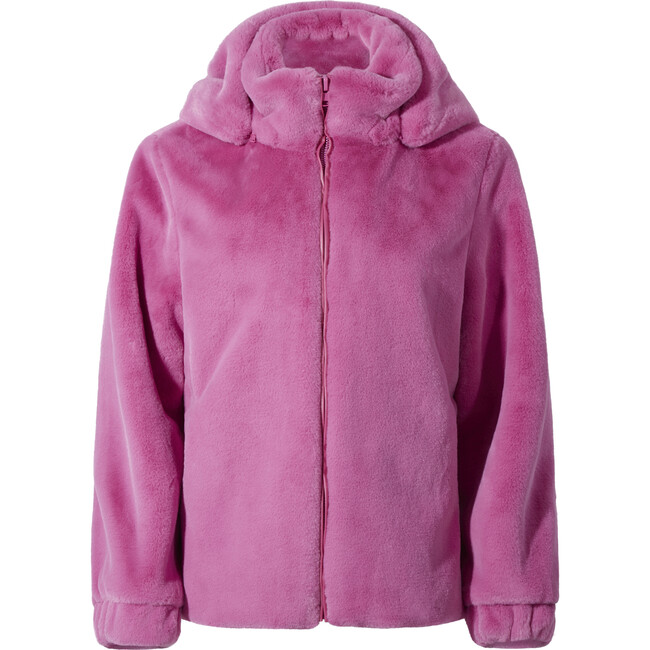 Maddie Women's Faux Fur Jacket, Sugar Pink - Coats - 1