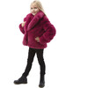 Milly Kids Faux Fur Jacket, Raspberry - Jackets - 3