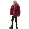 Milly Kids Faux Fur Jacket, Raspberry - Jackets - 4