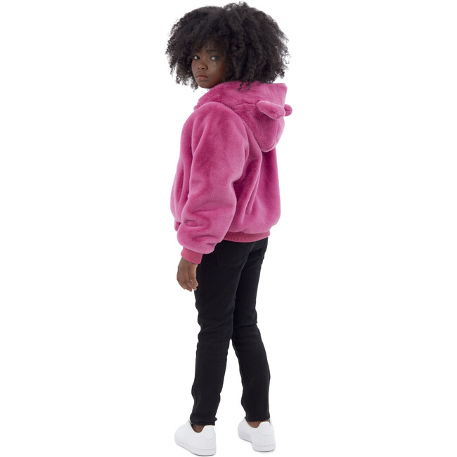 Lily Kids Faux Fur Jacket, Sugar Pink - Coats - 3
