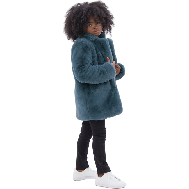 Kids grey fur coat deals