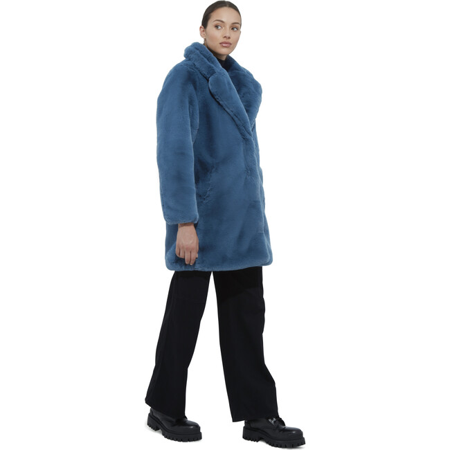 Stella Women's Faux Fur Jacket, Stone Blue - Coats - 5