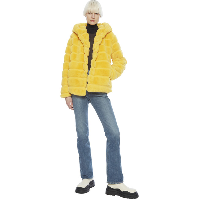 Goldie Women's Faux Fur Jacket, Dandelion - Coats - 2