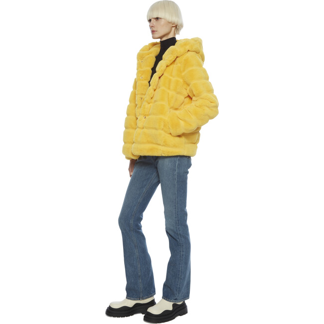 Goldie Women's Faux Fur Jacket, Dandelion - Coats - 3