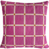 Reversible Dotted Grid Pillow Cover, Fuchsia - Decorative Pillows - 1 - thumbnail