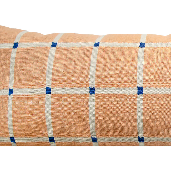 Pointed Grid Lumbar Pillow Cover, Coral - Decorative Pillows - 3
