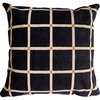 Reversible Pointed Grid Pillow Cover, Tan/Black - Decorative Pillows - 1 - thumbnail