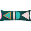 Dana Shapely Lumbar Pillow Cover, Dark Green/Teal - Decorative Pillows - 1 - thumbnail