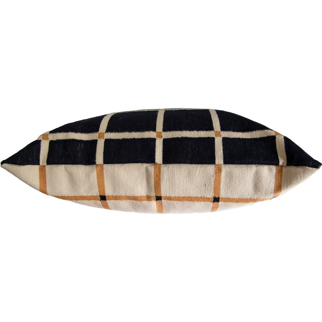 Reversible Pointed Grid Pillow Cover, Tan/Black - Decorative Pillows - 4