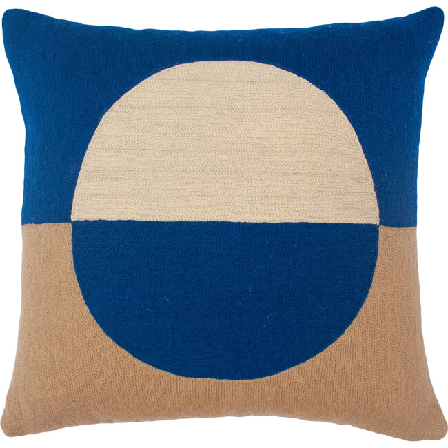Marianne Circle Pillow Cover, Cobalt - Decorative Pillows - 1