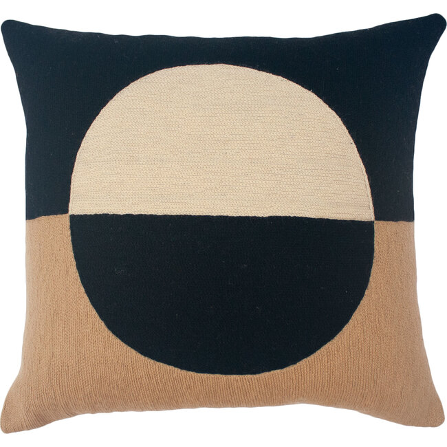 Marianne Circle Pillow Cover, Black - Decorative Pillows - 1