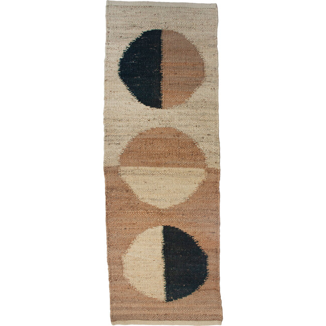 Margeaux Moon Jute Runner Rug, Natural/Black - Rugs - 1