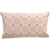 Reversible Pointed Grid Lumbar Pillow Cover, Tan/Pink - Decorative Pillows - 7 - thumbnail