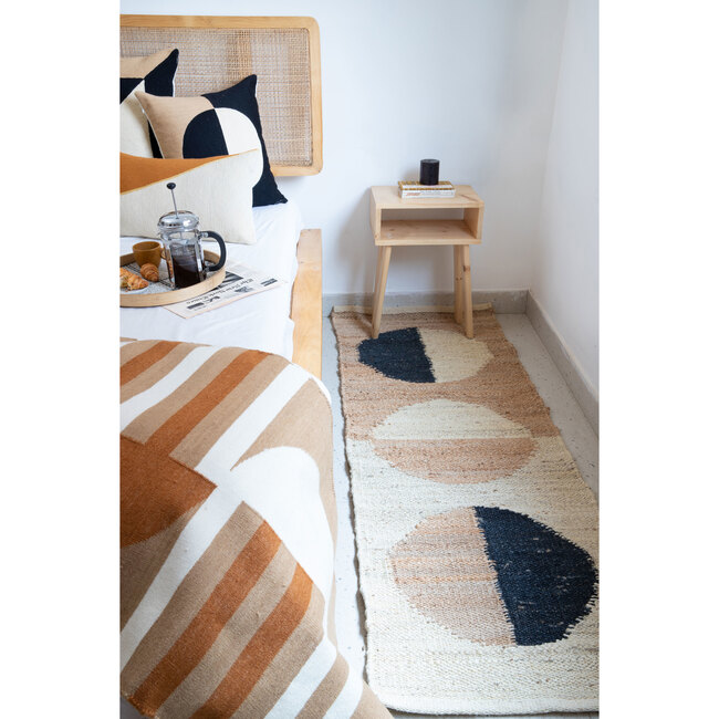 Margeaux Moon Jute Runner Rug, Natural/Black - Rugs - 2
