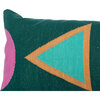 Dana Shapely Lumbar Pillow Cover, Dark Green/Teal - Decorative Pillows - 4