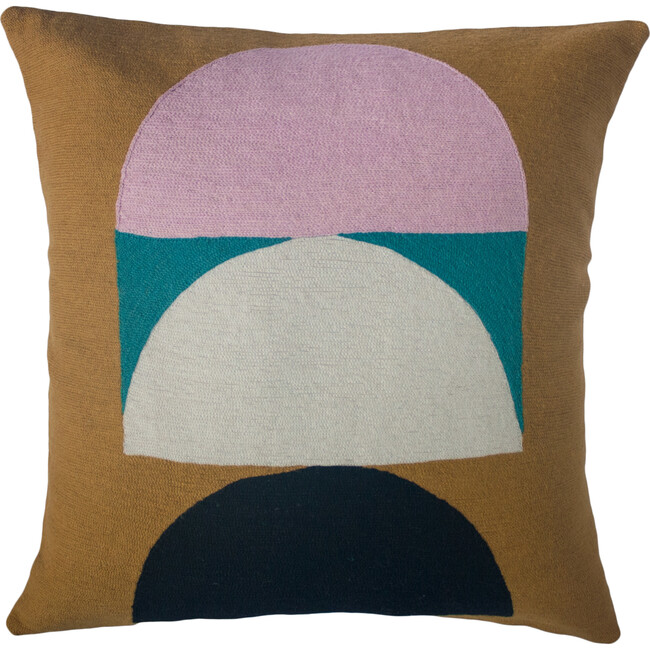 Abstract Arch Pillow, Tan/Multi - Decorative Pillows - 1