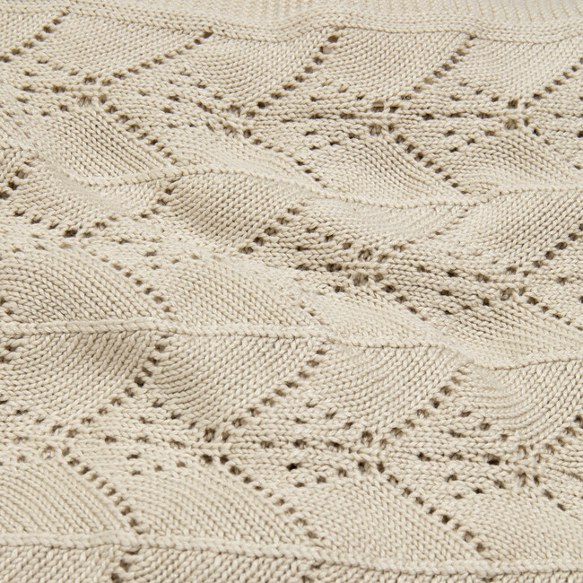 Bamboo Knit Baby Blanket, Beige - Blankets - 4