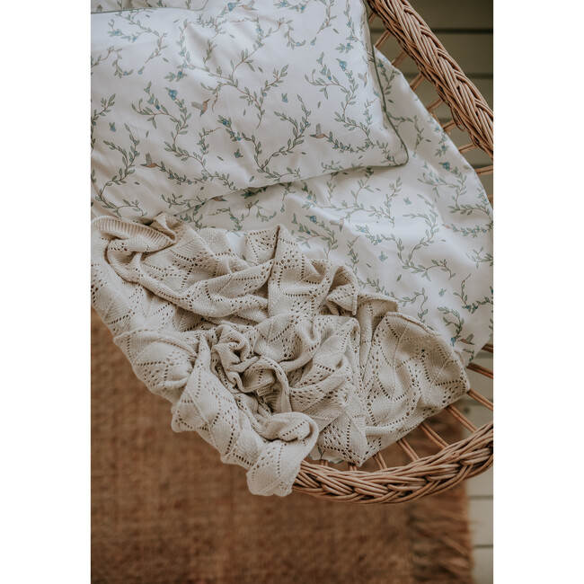 Bamboo Knit Baby Blanket, Beige - Blankets - 7