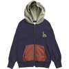 Colorblock Zip Hoodie, Navy - Sweatshirts - 1 - thumbnail