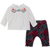 Embroidered Pant Set, Grey - Mixed Apparel Set - 1 - thumbnail
