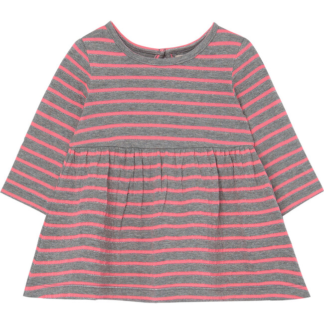 Double Knit Metallic Dress, Stripe - Dresses - 1