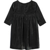 Velvet Embroidered Dress, Green - Dresses - 2