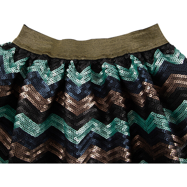 Sequin Chevron Skirt, Multi - Skirts - 3