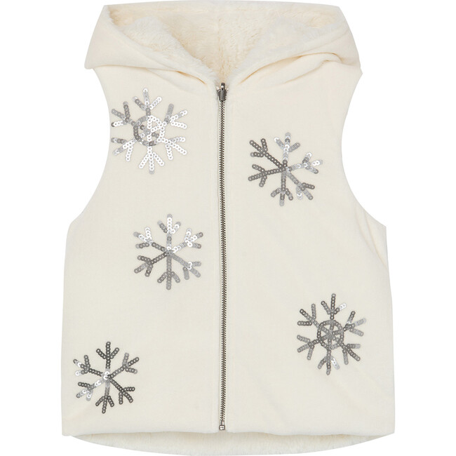 Snowflake Reversible Vest, Off-White
