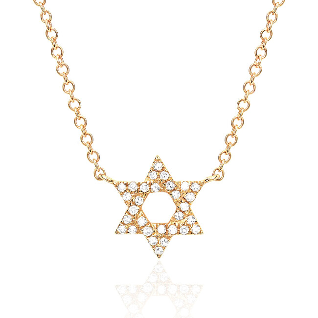 14K Diamond Star Of David Necklace - Necklaces - 1