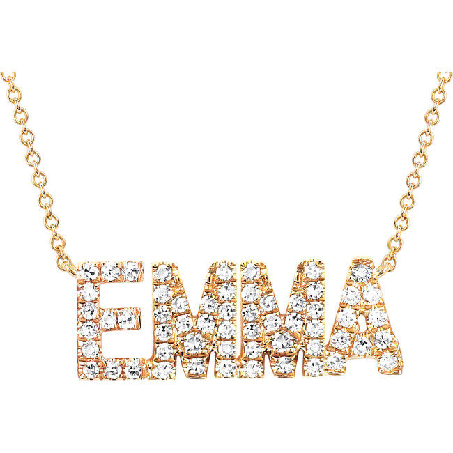 Women's 14K Diamond Custom Name Necklace
