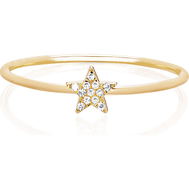 14K Mini Diamond Star Stack Ring - Rings - 1