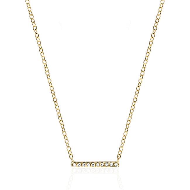 Women's 14K Diamond Mini Bar Necklace