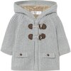 Hooded Knit Jacket, Gray - Jackets - 1 - thumbnail