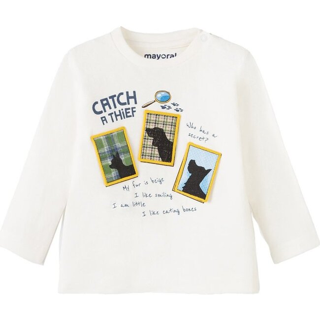 Evidence Graphic T-Shirt, Cream - Tees - 1